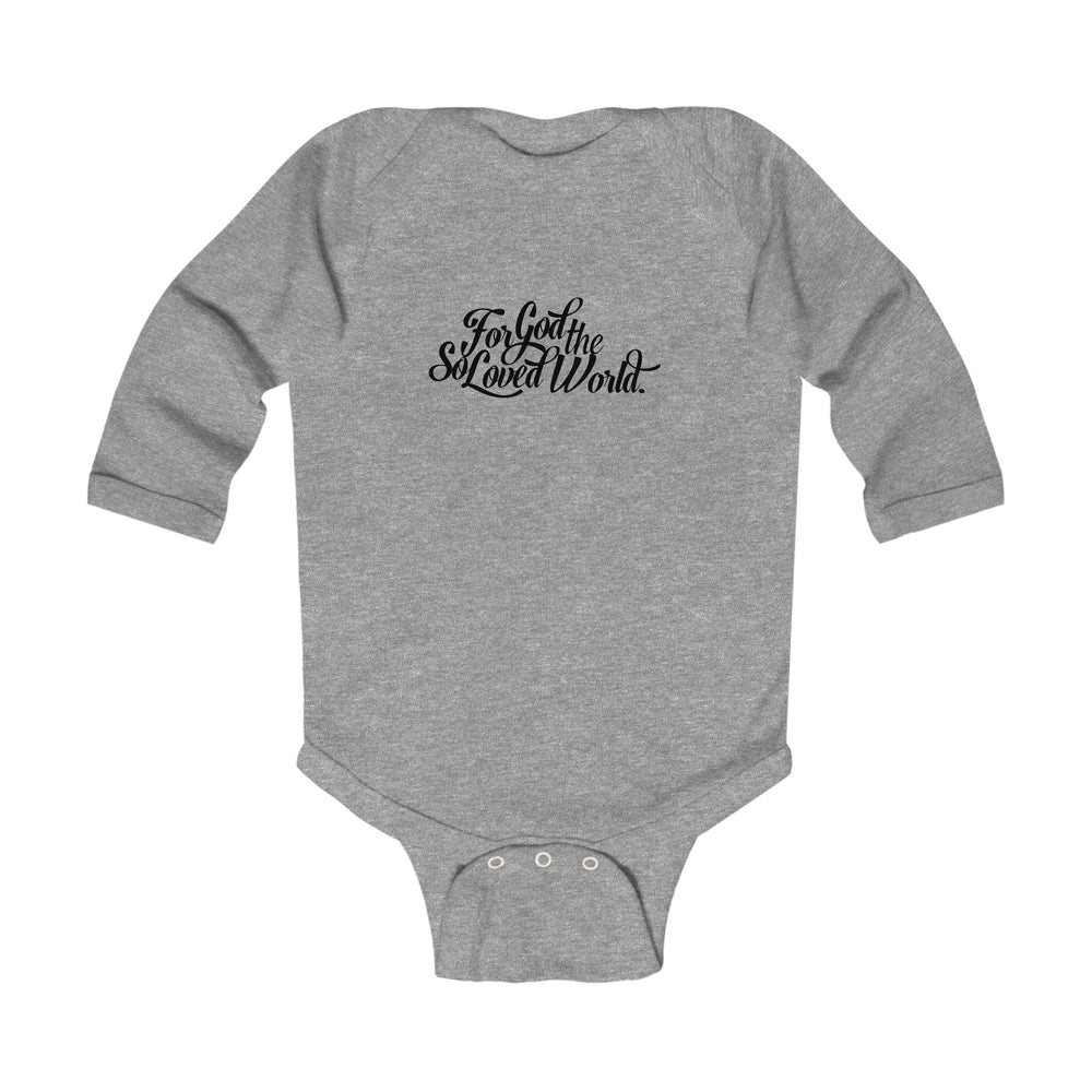 God So Loved Infant Long Sleeve Bodysuit Kids clothes Heather NB (0-3M) 