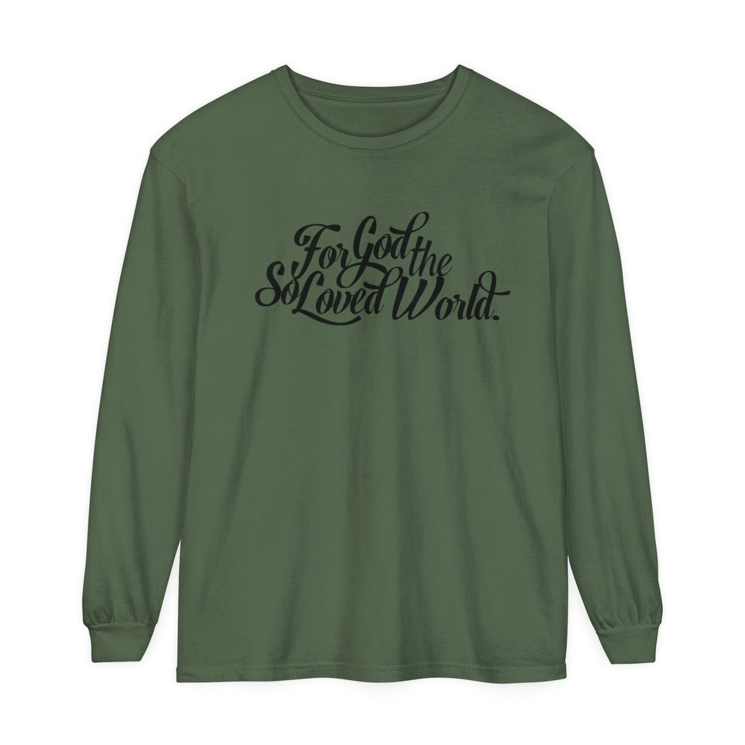 God So Loved Long Sleeve Shirt Long-sleeve Hemp S 