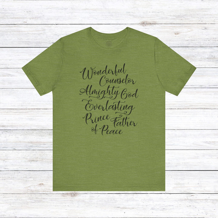 Wonderful Counselor Unisex T-Shirt T-Shirt Heather Green S 