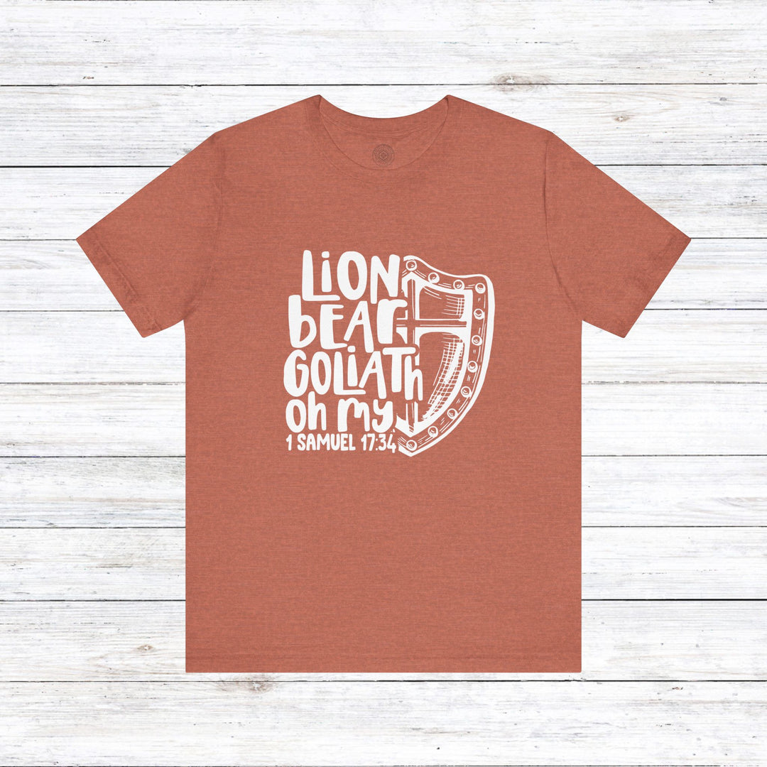 Lion Bear Goliath Oh My Unisex T-Shirt T-Shirt Heather Clay S 