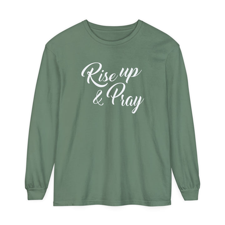 Rise Up and Pray Long Sleeve Shirt Long-sleeve Light Green S 