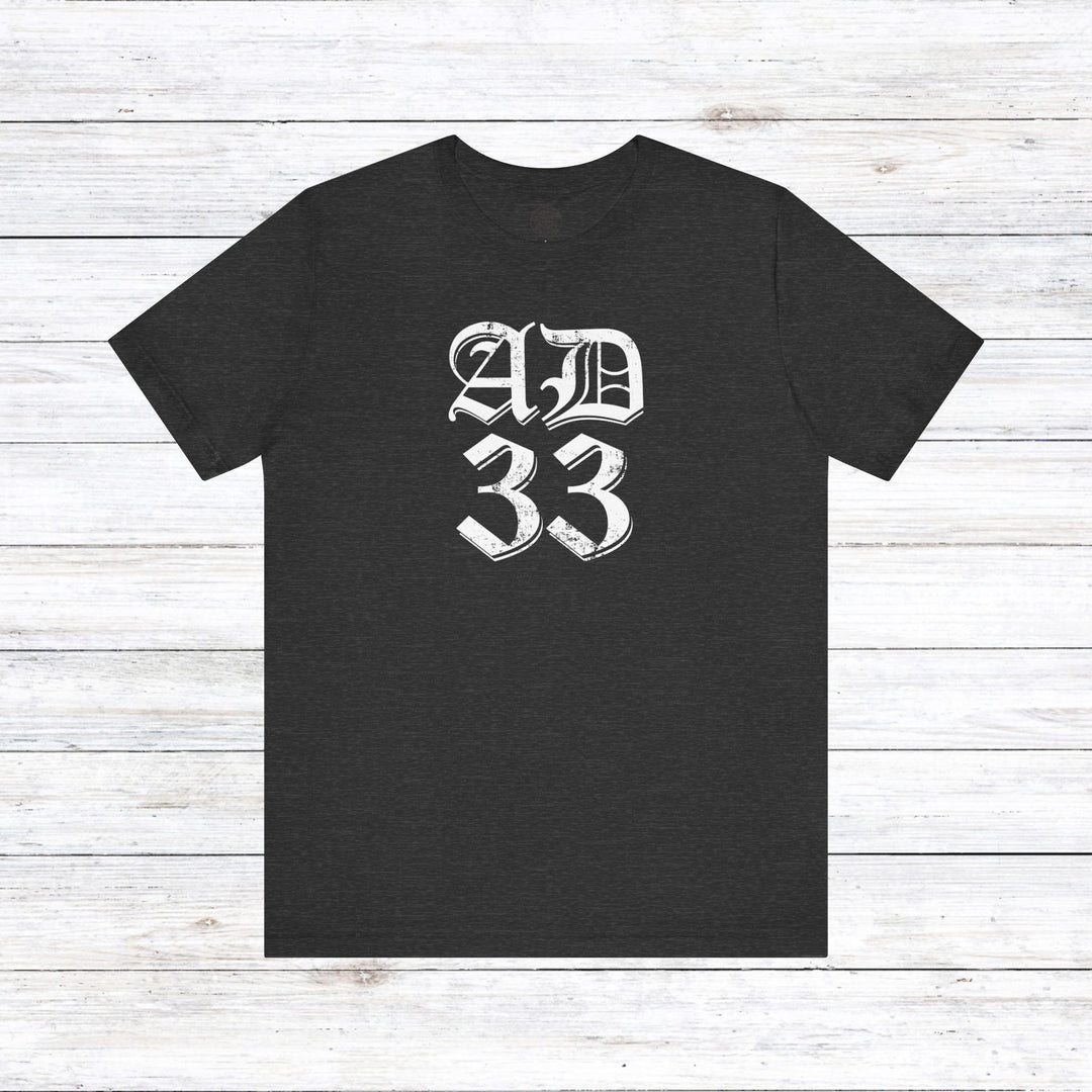 AD 33 Old English Unisex T-Shirt T-Shirt Dark Grey Heather S 