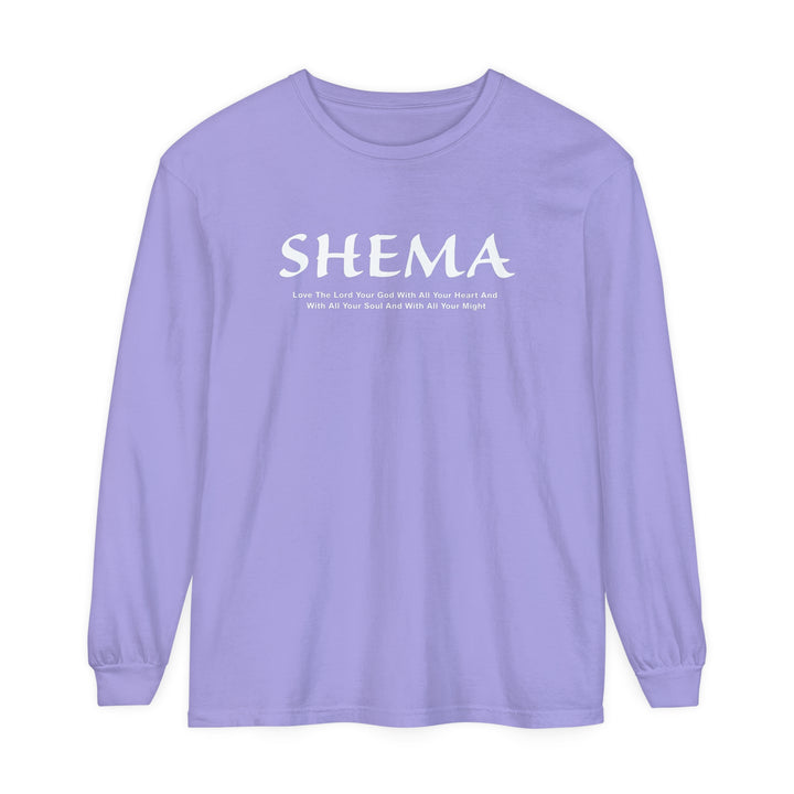 Shema Love The Lord Long Sleeve Shirt Long-sleeve Violet S 