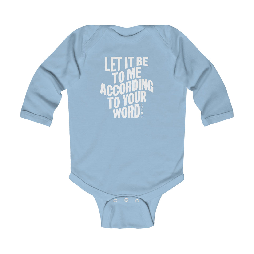 According To Your Word Infant Long Sleeve Bodysuit Kids clothes Light Blue NB (0-3M) 