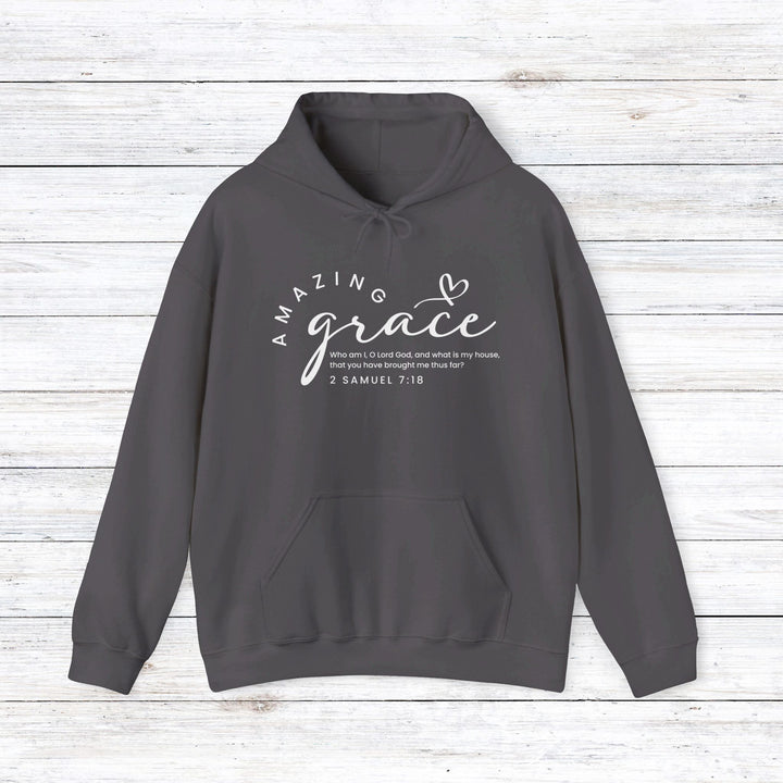 Amazing Grace Heart Hoodie Hoodie Charcoal S 