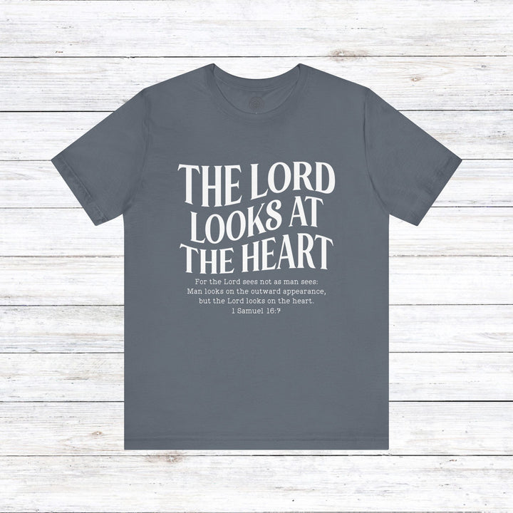 Lord Looks At The Heart Unisex T-Shirt T-Shirt Steel Blue S 