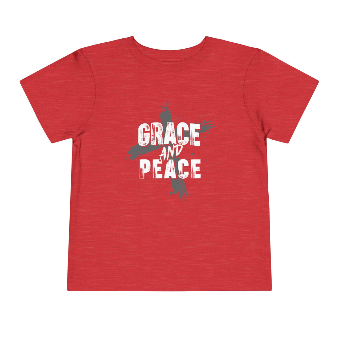 Grace and Peace Cross Toddler Tee Kids clothes Heather Red 2T 