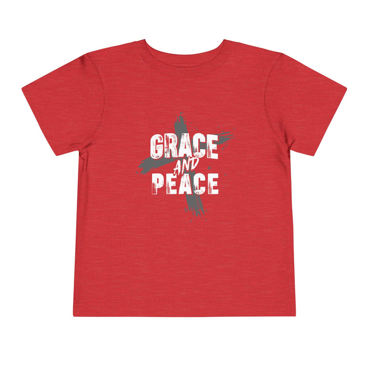 Grace and Peace Cross Toddler Tee Kids clothes Heather Red 2T 