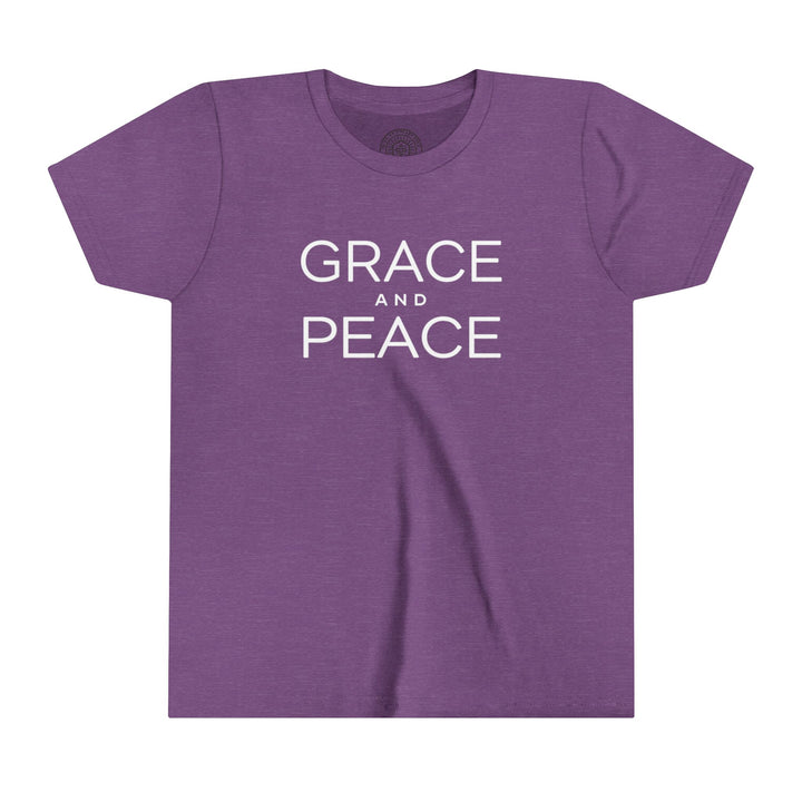 Grace and Peace Youth T-shirt Kids clothes Heather Team Purple S 