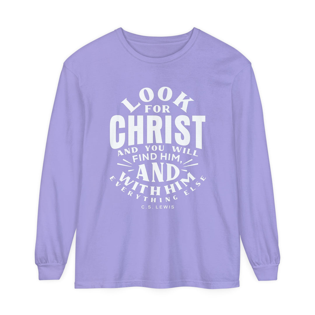 Look For Christ Long Sleeve Shirt Long-sleeve Violet S 