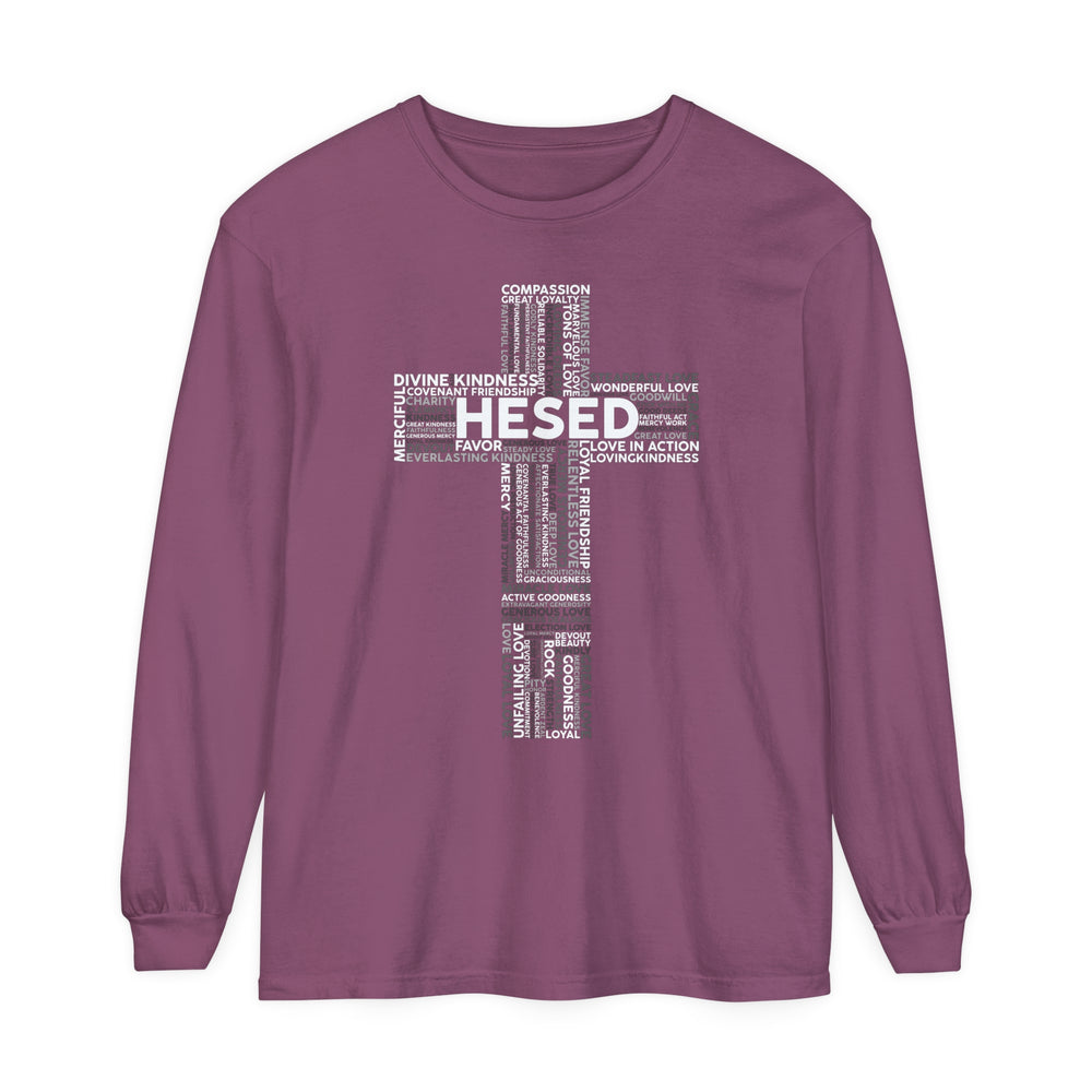 Hesed Cross Long Sleeve Shirt Long-sleeve Berry S 