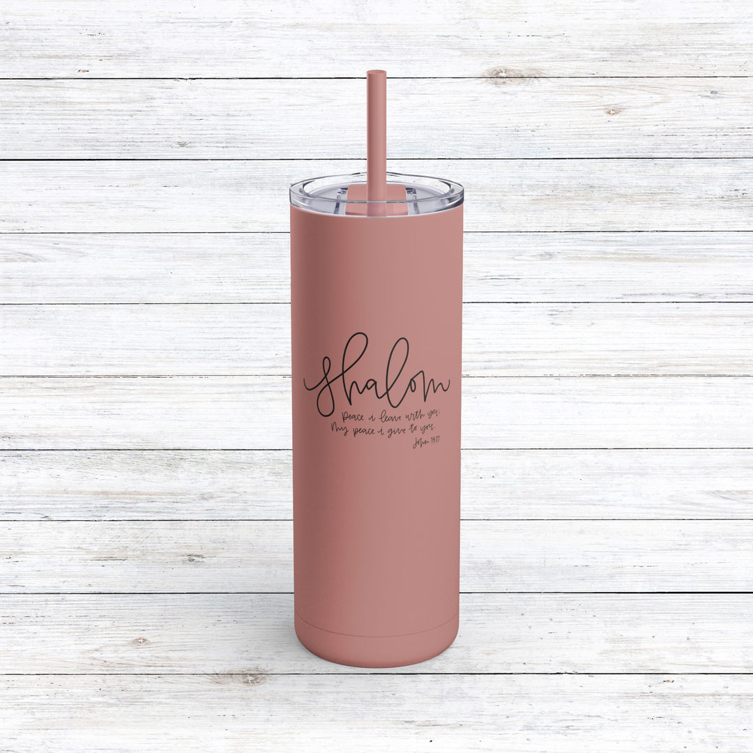 Christian Tumbler Shalom Mug Dusty Rose 20oz Matte