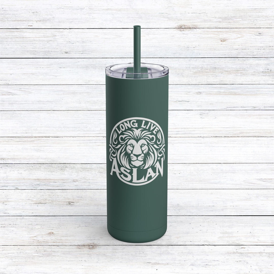 Christian Tumbler Long Live Aslan Mug Deep Teal 20oz Matte