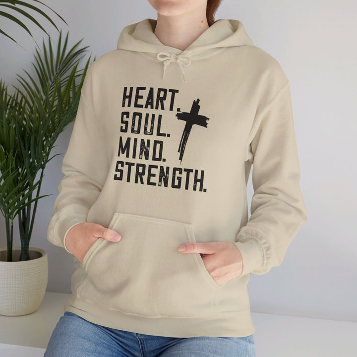 Heart Soul Mind Strength Cross Hoodie Hoodie   