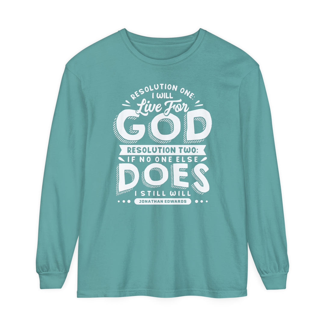 Live For God Long Sleeve Shirt Long-sleeve Seafoam S 