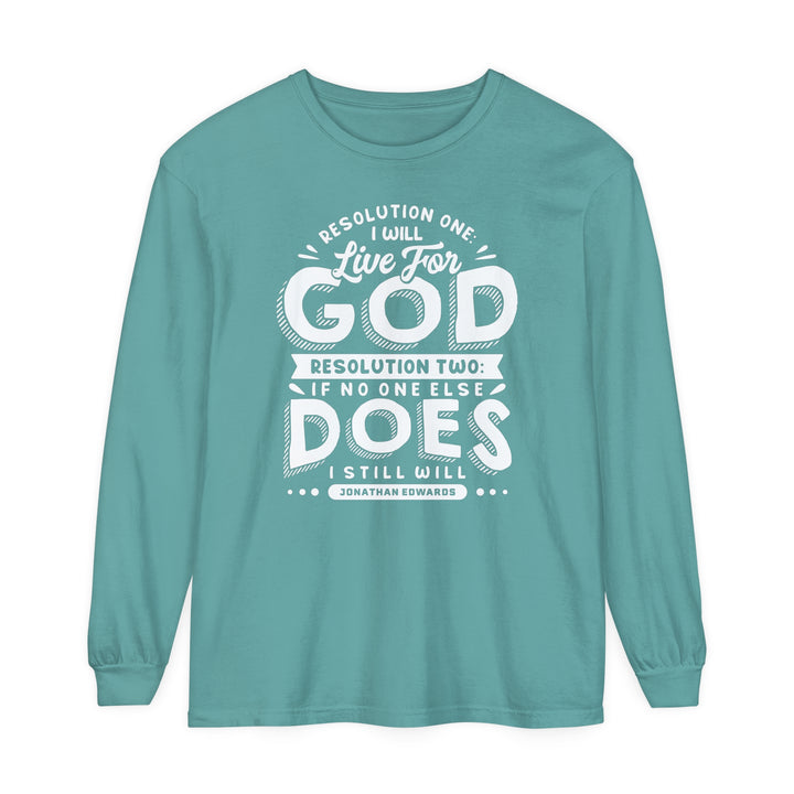 Live For God Long Sleeve Shirt Long-sleeve Seafoam S 