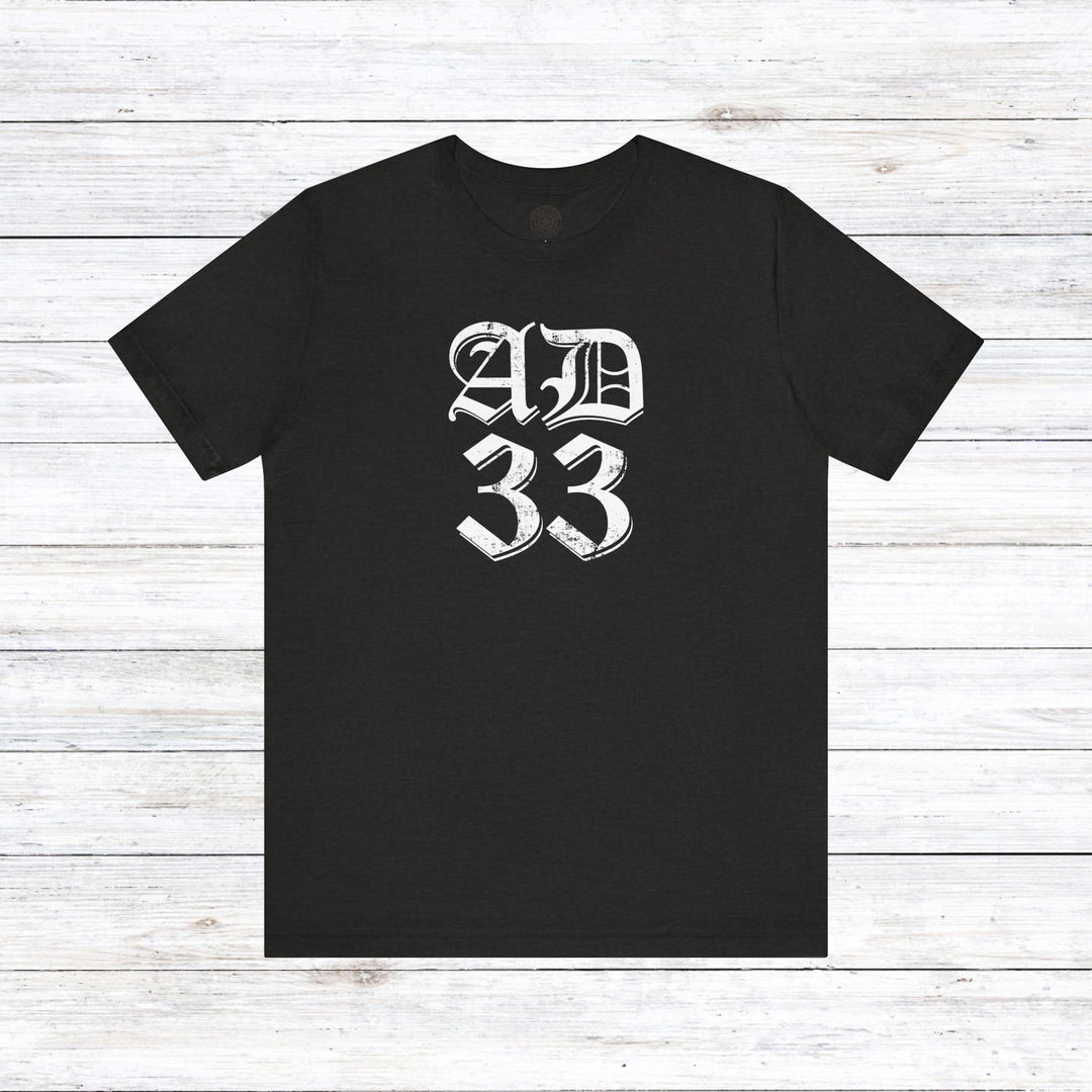 AD 33 Old English Unisex T-Shirt T-Shirt Black Heather S 