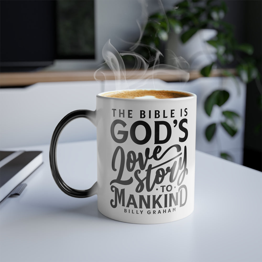 Christian Coffee Mug God's Love Story Color Morphing Mug   