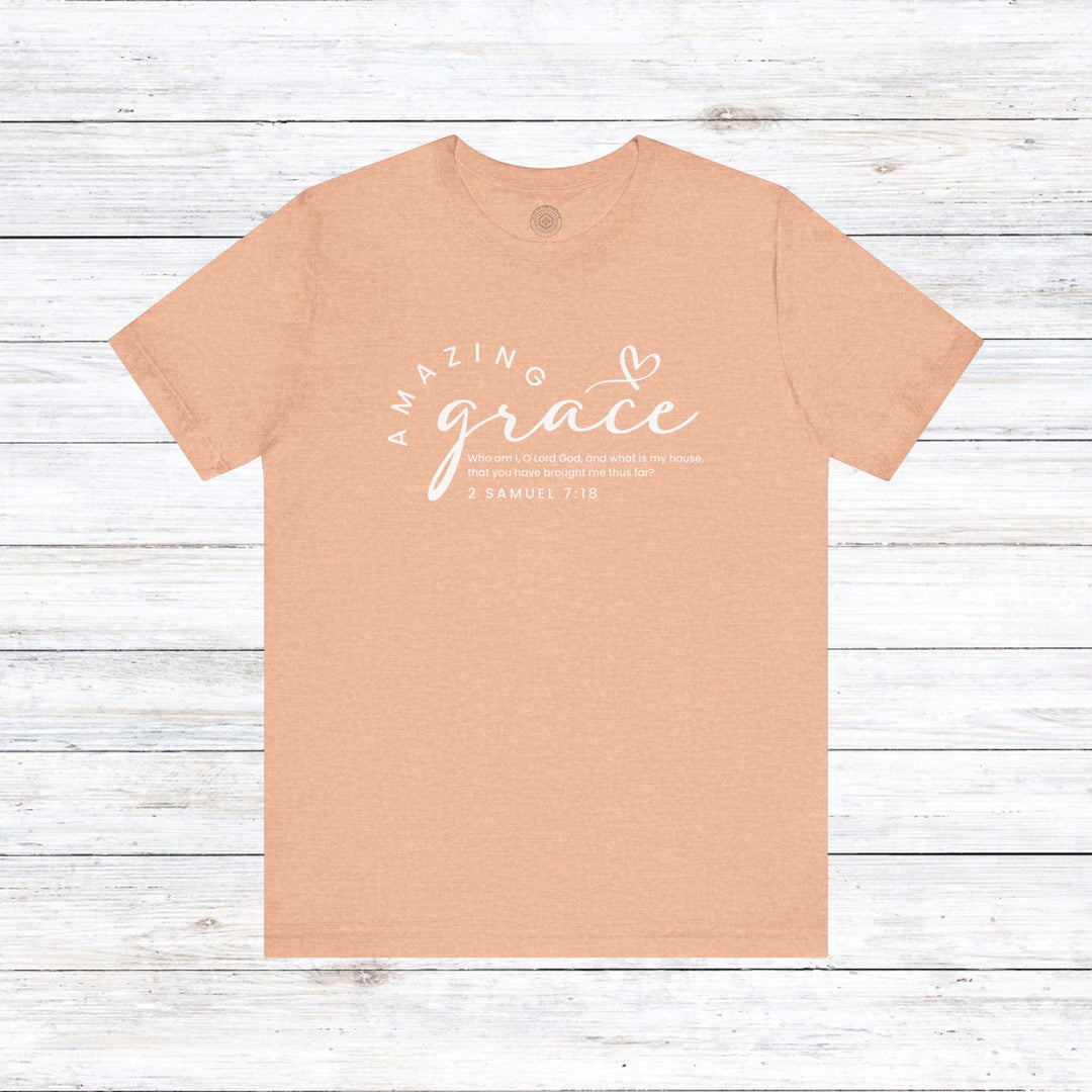 Amazing Grace Heart Unisex T-Shirt T-Shirt Heather Peach S 