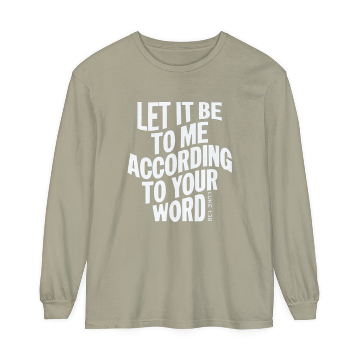 According To Your Word Long Sleeve Shirt Long-sleeve Sandstone S 