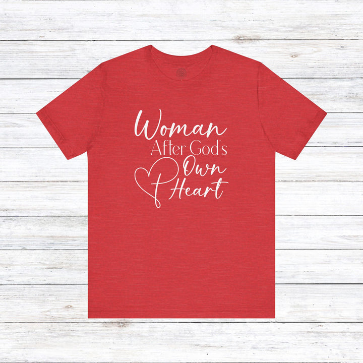 Woman After God's Own Heart Unisex T-Shirt T-Shirt Heather Red S 