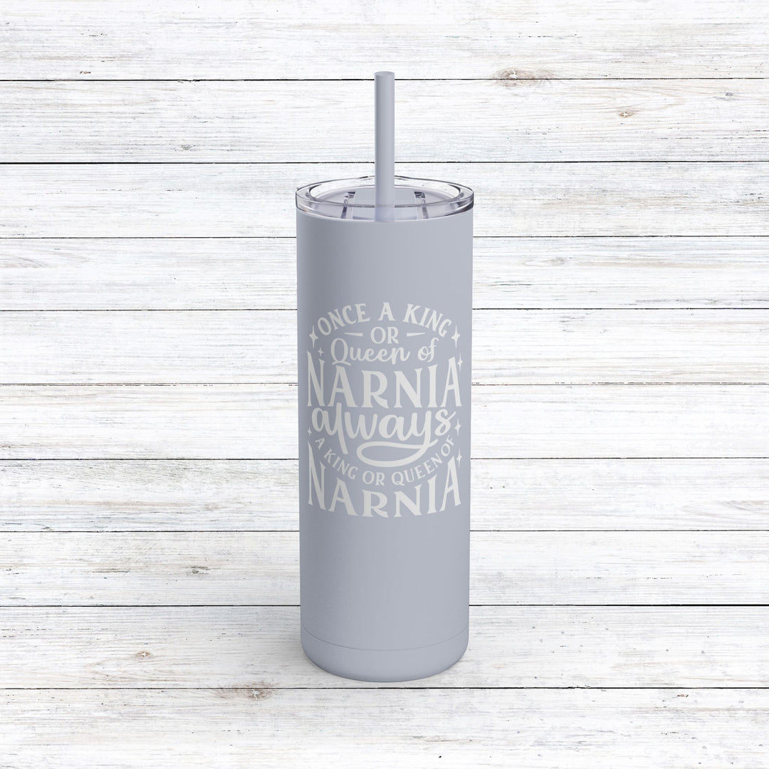 Christian Tumbler King or Queen Narnia Mug Dusty Blue 20oz Matte