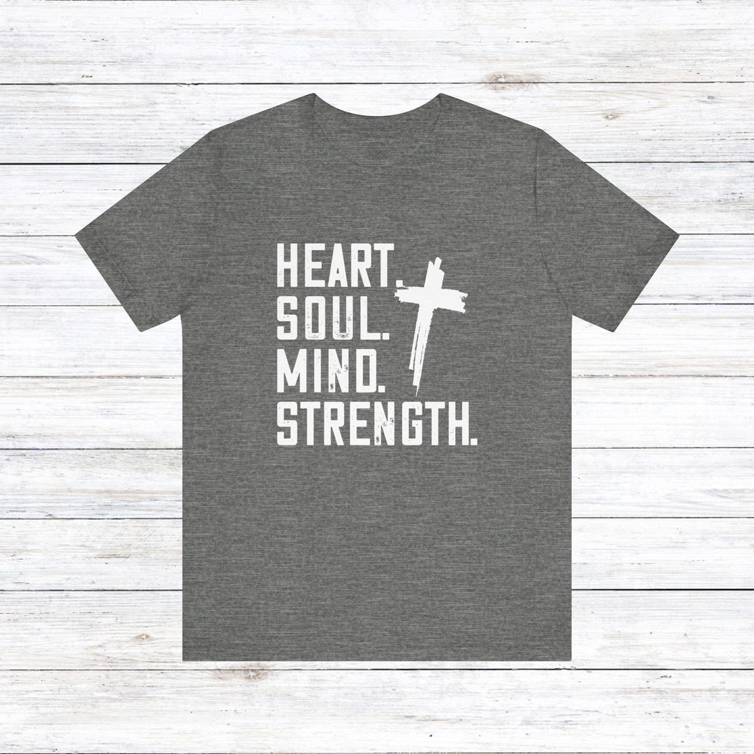 Shema Heart Soul Mind Strength Unisex T-Shirt T-Shirt Deep Heather S 