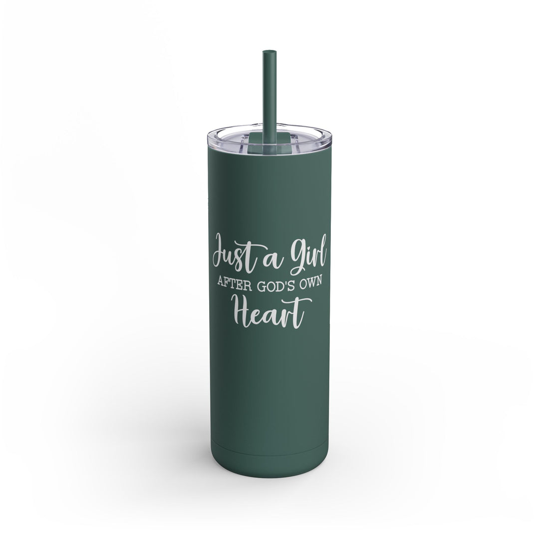 Christian Tumbler Girl After God Mug Deep Teal 20oz Matte