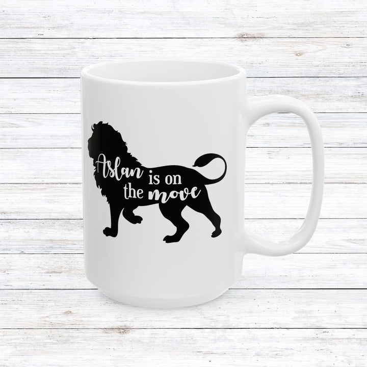 Christian Coffee Mug Aslan Is On The Move Ceramic Mug   