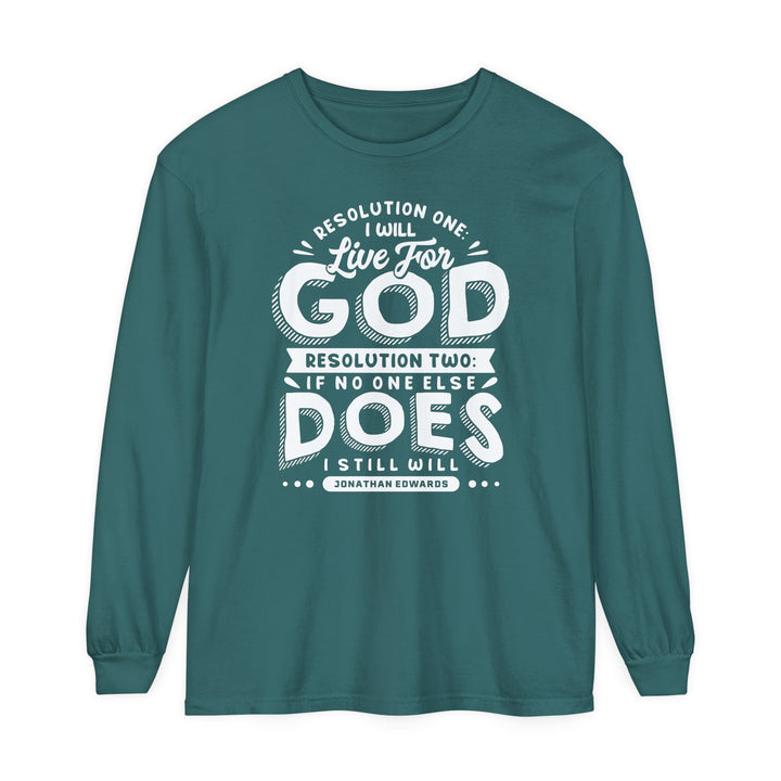 Live For God Long Sleeve Shirt Long-sleeve Blue Spruce S 