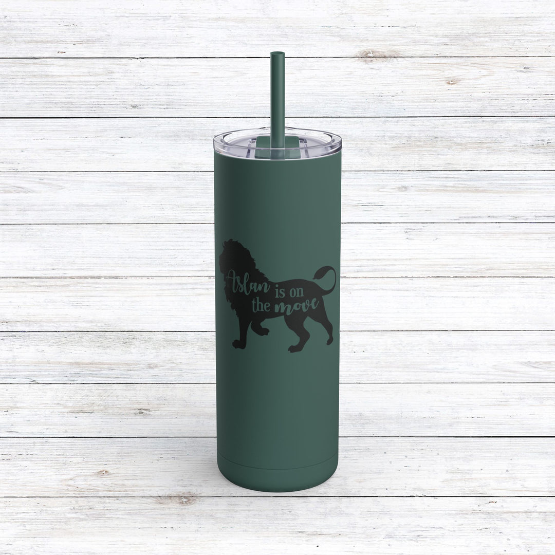 Christian Tumbler Aslan Is On The Move Mug Deep Teal 20oz Matte