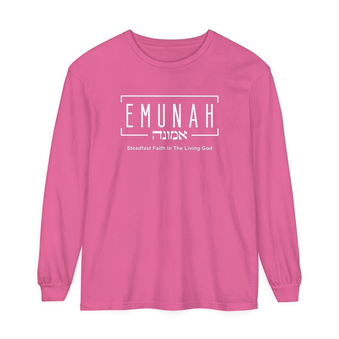 Emunah Steadfast Faith Long Sleeve Shirt Long-sleeve Crunchberry S 