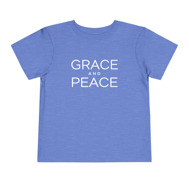 Grace and Peace Toddler Tee Kids clothes Heather Columbia Blue 2T 