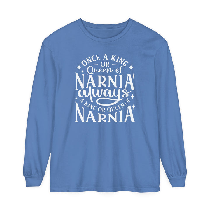 King or Queen Narnia Long Sleeve Shirt Long-sleeve Flo Blue S 