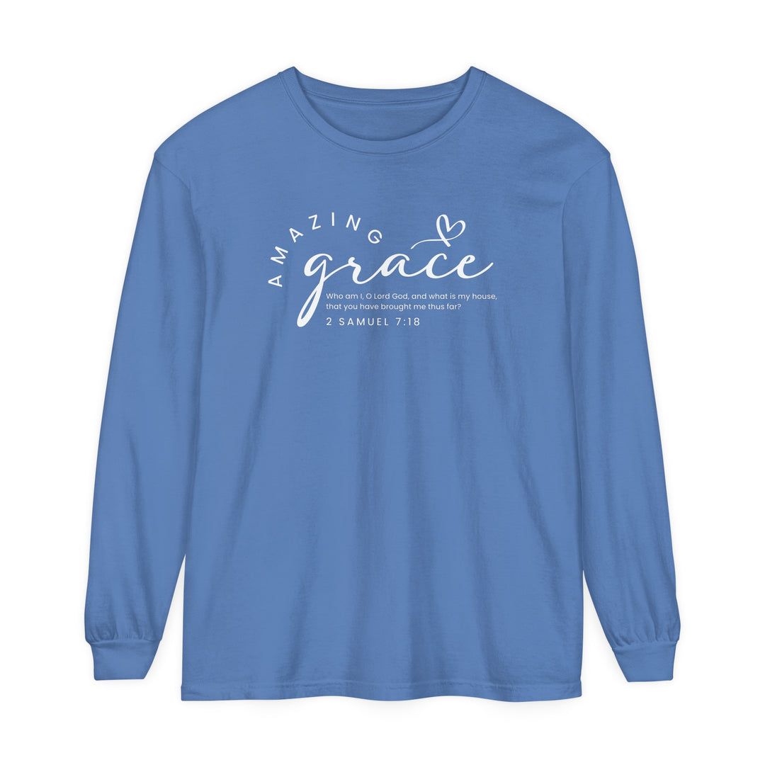 Amazing Grace Heart Long Sleeve Shirt Long-sleeve Flo Blue S 