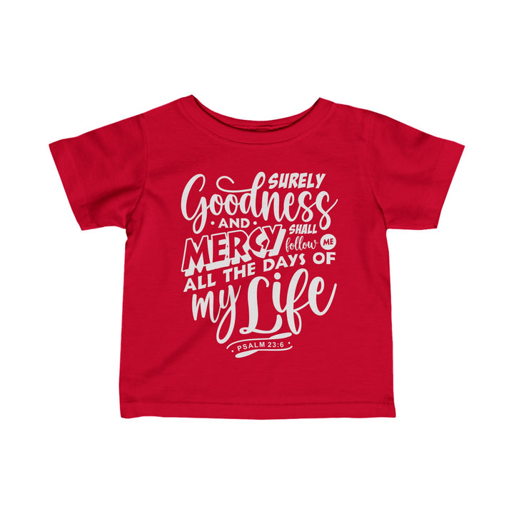 Goodness and Mercy Baby Tee Kids clothes Red 6M 