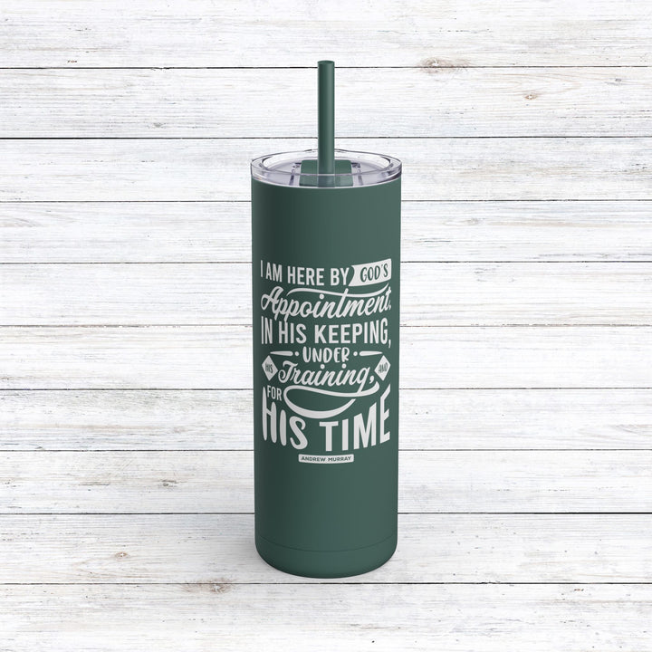 Christian Tumbler His Time Mug Deep Teal 20oz Matte