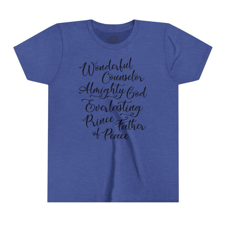 Wonderful Counselor Youth T-shirt Kids clothes Heather True Royal S 