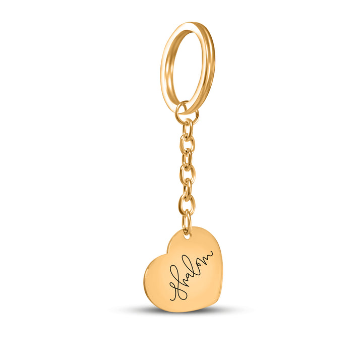 Christian Keychain Shalom Heart Heart Keychains