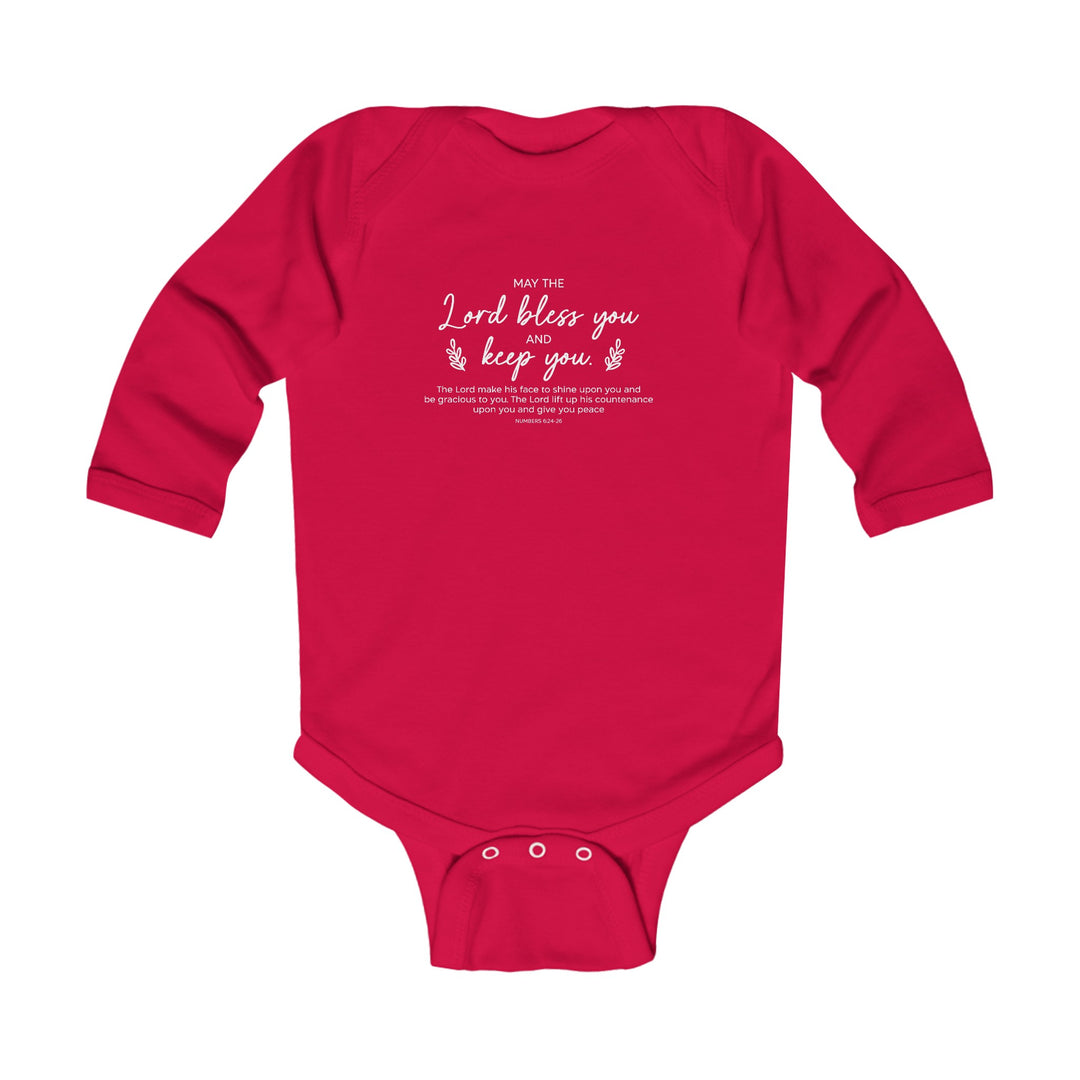 Bless And Keep You Infant Long Sleeve Bodysuit Kids clothes Red NB (0-3M) 