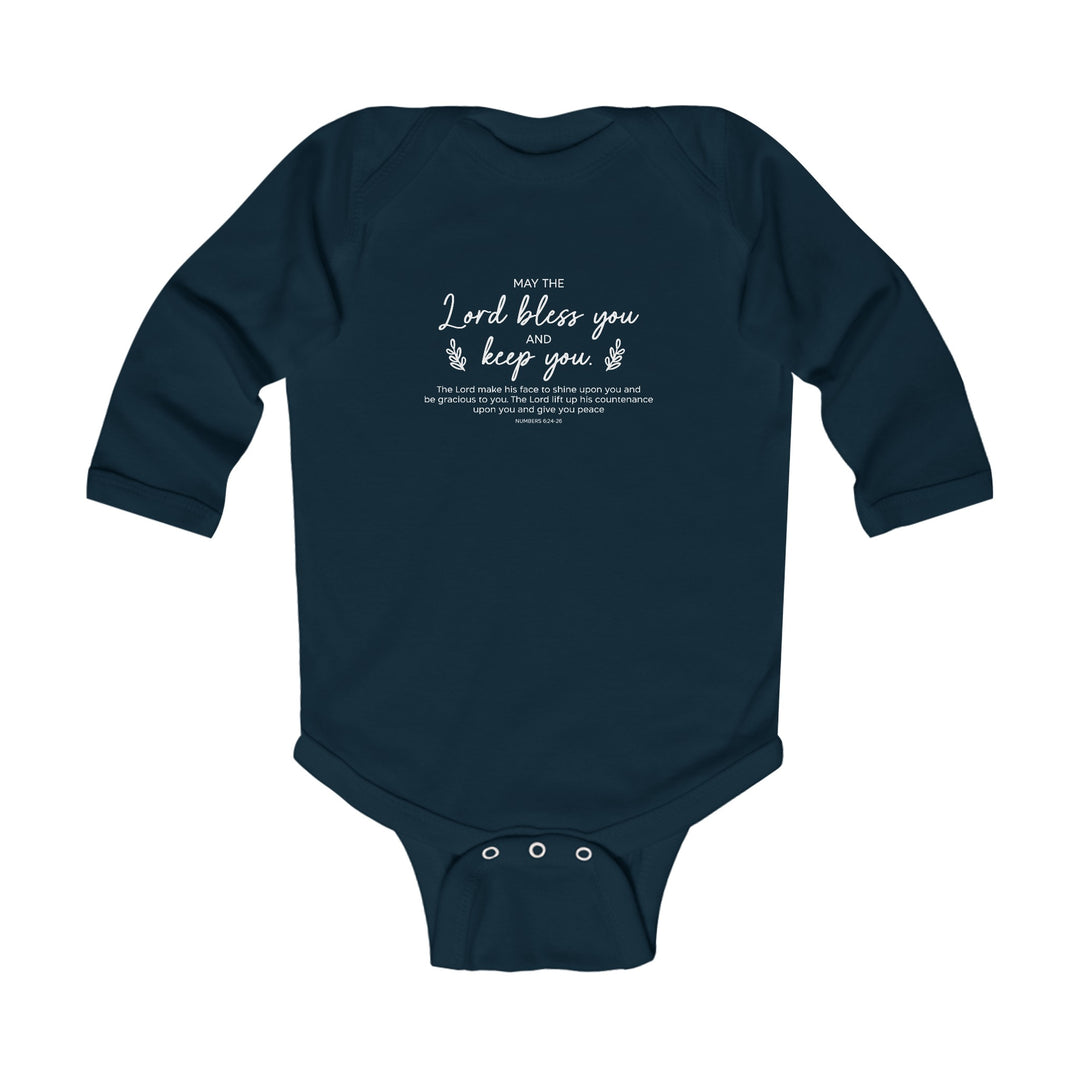 Bless And Keep You Infant Long Sleeve Bodysuit Kids clothes Navy NB (0-3M) 