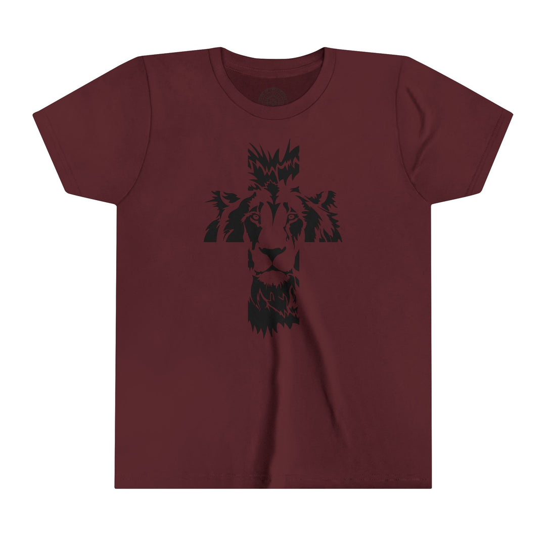 Aslan Cross Youth T-shirt Kids clothes Maroon S 