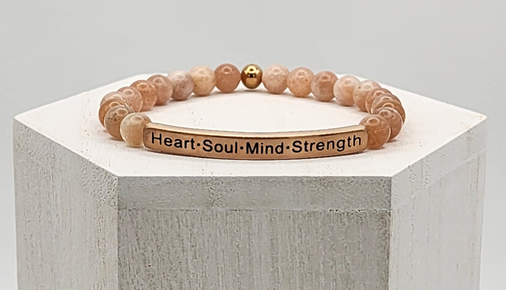 Heart·Soul·Mind·Strength Earth Stone Scripture Bracelet Scripture Bracelets   