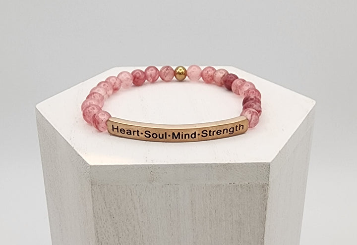 Heart·Soul·Mind·Strength Earth Stone Scripture Bracelet Scripture Bracelets   