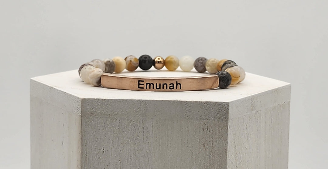 Emunah Faith Earth Stone Scripture Bracelet Scripture Bracelets   