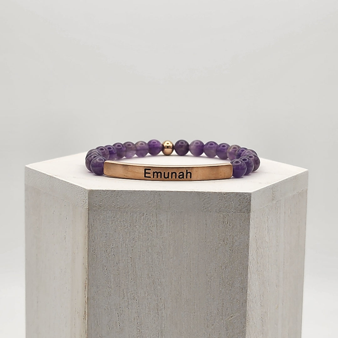 Emunah Faith Earth Stone Scripture Bracelet Scripture Bracelets   