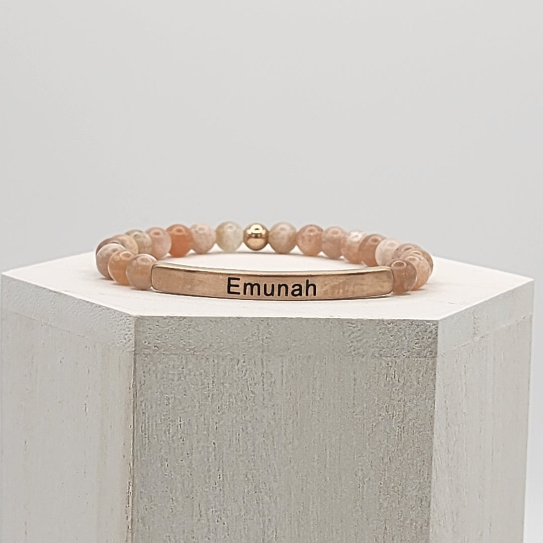 Emunah Faith Earth Stone Scripture Bracelet Scripture Bracelets   