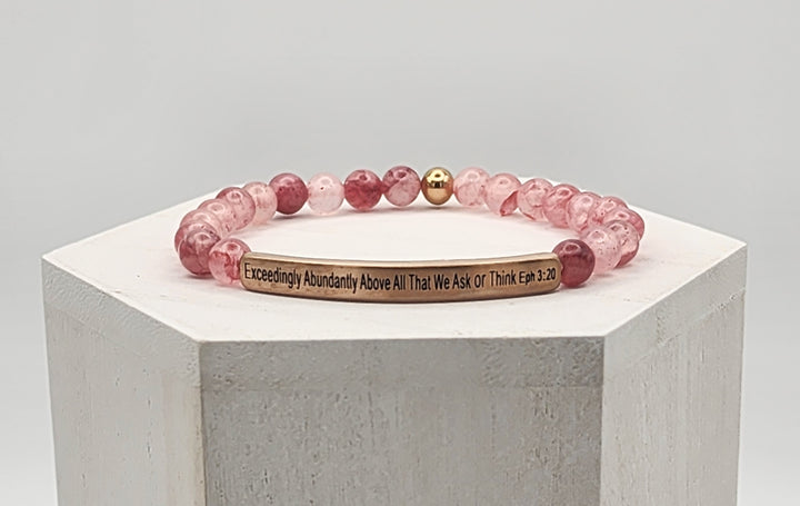 Exceedingly Abundantly Earth Stone Scripture Bracelet Scripture Bracelets   