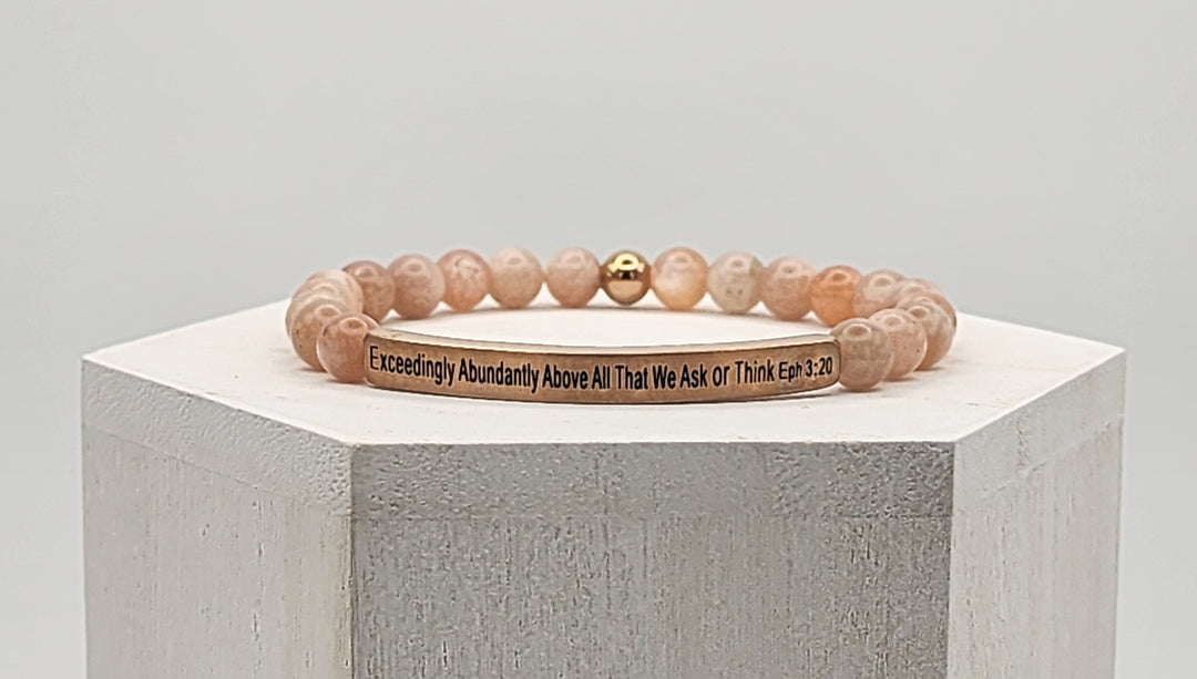 Exceedingly Abundantly Earth Stone Scripture Bracelet Scripture Bracelets   