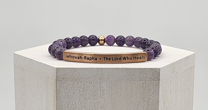 The Lord Who Heals Jehovah-Rapha Earth Stone Scripture Bracelet Scripture Bracelets   